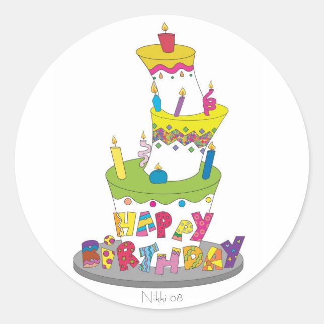 Birthday Cake Sticker (Front)