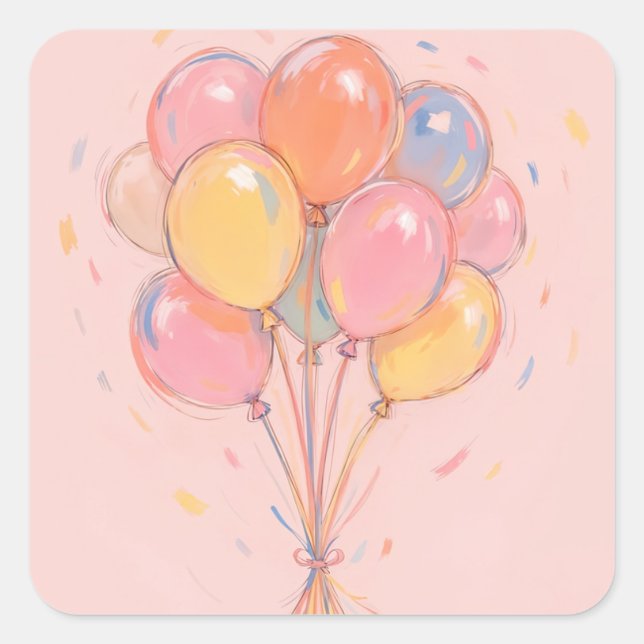Birthday cake stickers or envelope seals (Front)