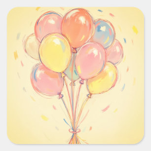 Birthday cake stickers or envelope seals