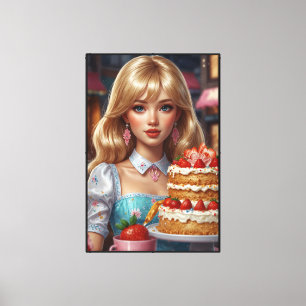 Birthday cake Stretched Canvas Print