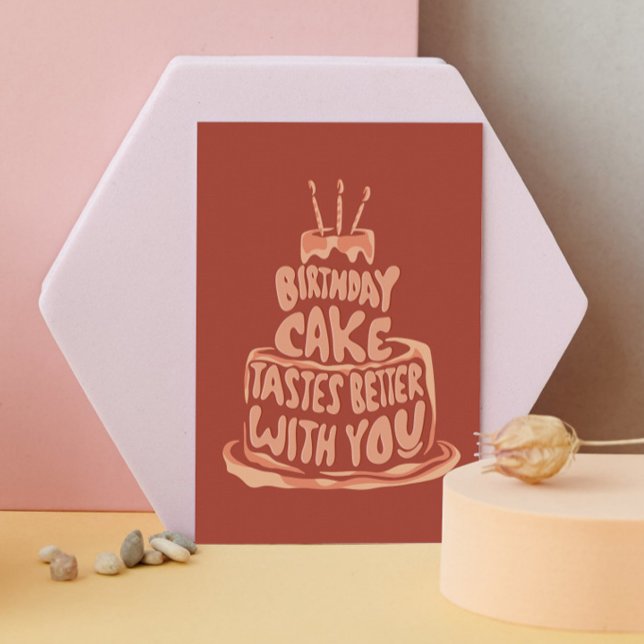 Birthday Cake Tastes Better With You - Red Invitation (Creator Uploaded)