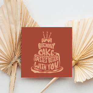 Birthday Cake Tastes Better With You - Red Thank You Card