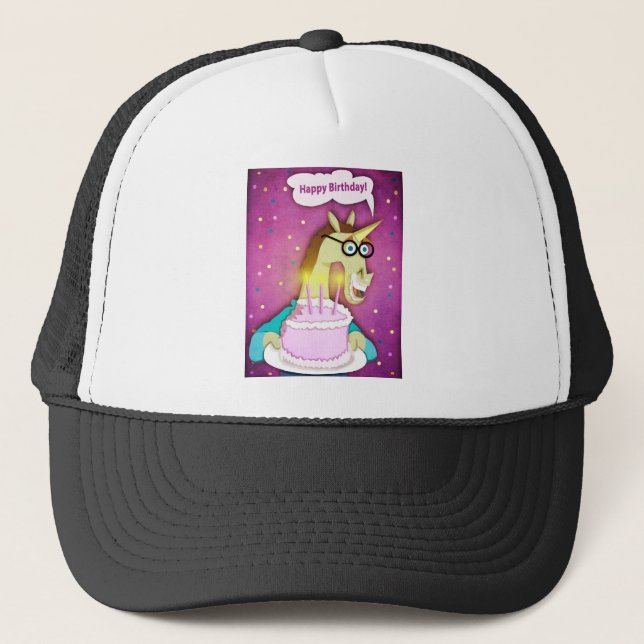 Birthday Cake Unicorn Trucker Hat (Front)