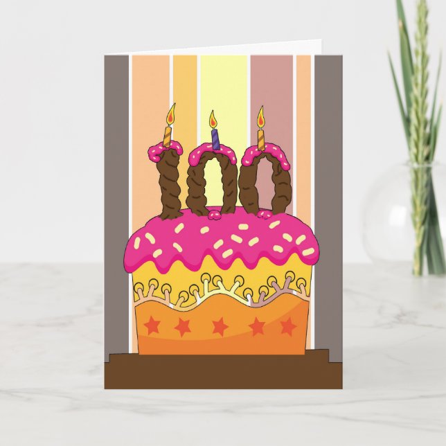 birthday - cake with candle 100 - 100th birthday g card (Front)