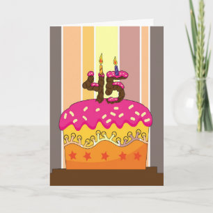 birthday - cake with candles 45 - 45th birthday gr card