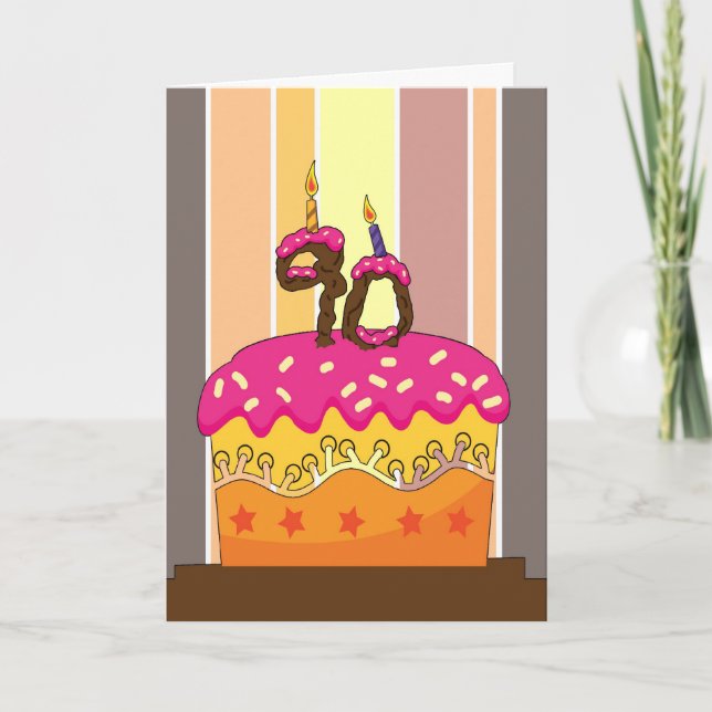 birthday - cake with candles 90 - 90th birthday gr card (Front)