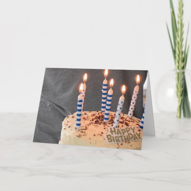 Birthday Cake with Candles Card (Front)