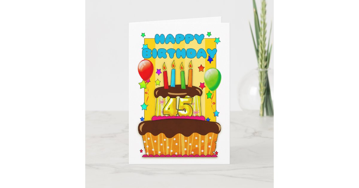 Birthday Cake With Candles Happy 45th Birthday Card Zazzle Co Uk,Pandora Blue Naked