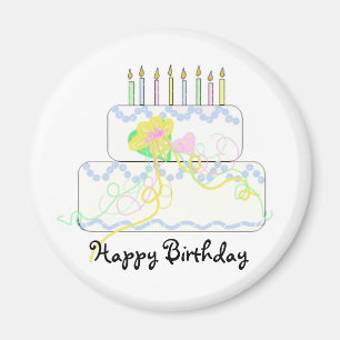 Birthday Cake with Candles Magnet