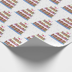 Birthday Cake With Confetti  Wrapping Paper