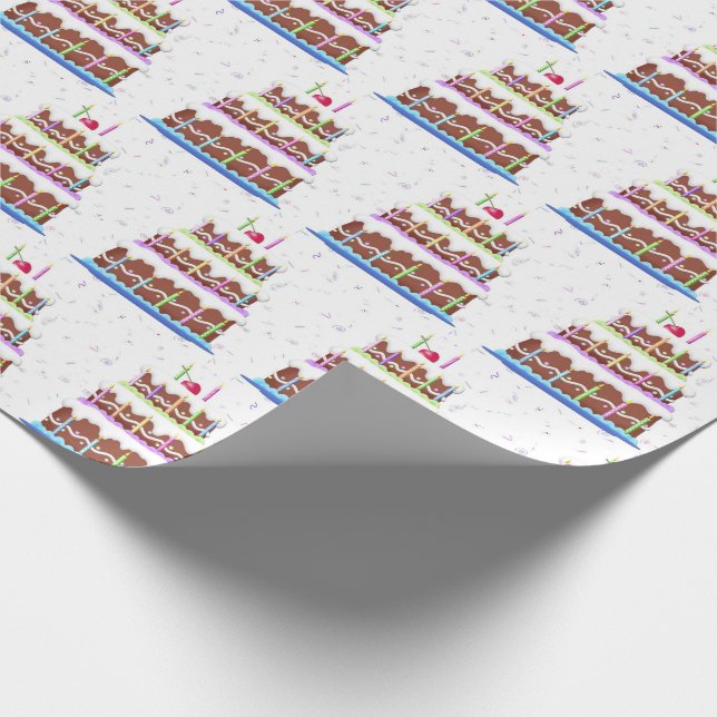 Birthday Cake With Confetti  Wrapping Paper (Corner)