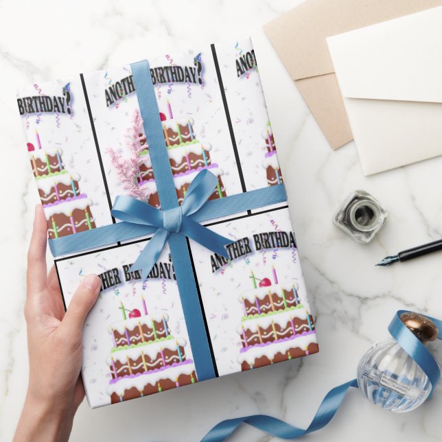 Birthday Cake With Confetti Wrapping Paper (Gifting)