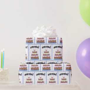 Birthday Cake With Confetti Wrapping Paper