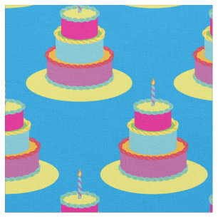 Birthday Cakes Colourful Fabric