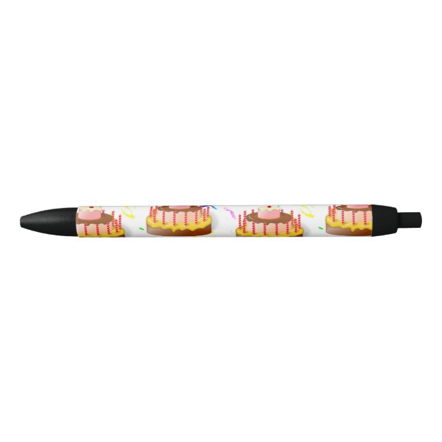 birthday cakes party themed black ink pen (Front)