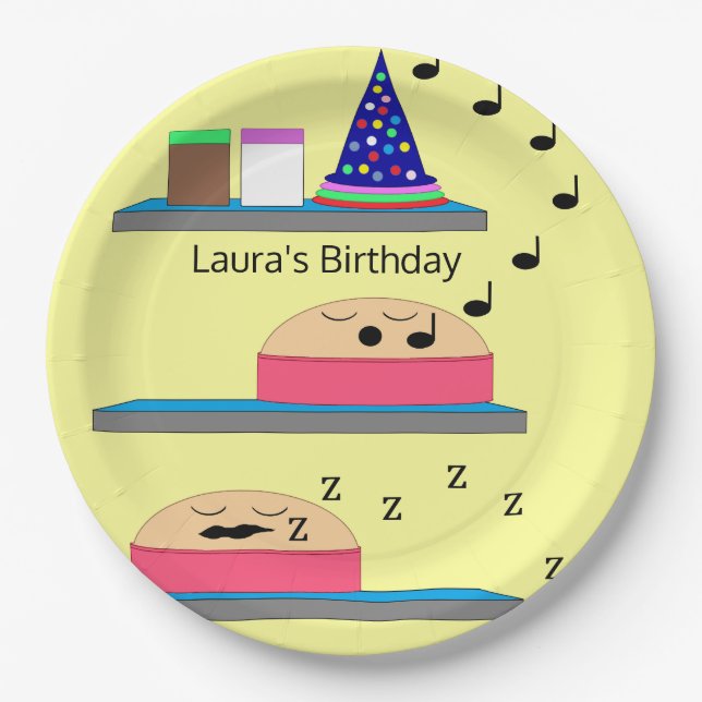 Birthday Cakes Waiting to be Frosted Paper Plate (Front)