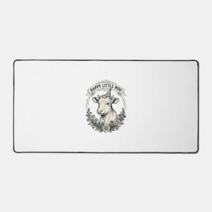 Birthday Calf Illustration Vintage Engraving Flora Desk Mat