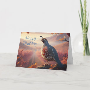 Birthday, California Quail, Bird, Nature Blank Card