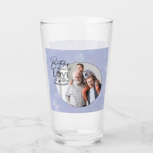 Birthday Calligraphy Photo Design For Son In Law Glass