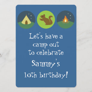 Birthday Camp Out Invitation