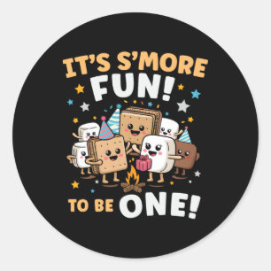 Birthday Campfire Marshmallow It's S'more Fun Bein Classic Round Sticker