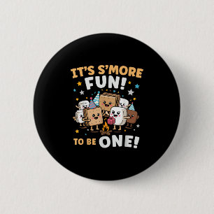 Birthday Campfire Marshmallow Its Smore Fun Being 6 Cm Round Badge