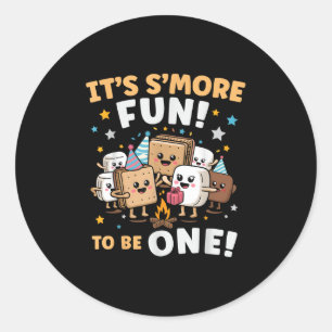 Birthday Campfire Marshmallow Its Smore Fun Being  Classic Round Sticker