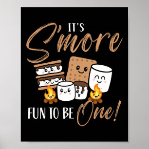 Birthday Campfire Marshmallow It's S'more Fun To B Poster