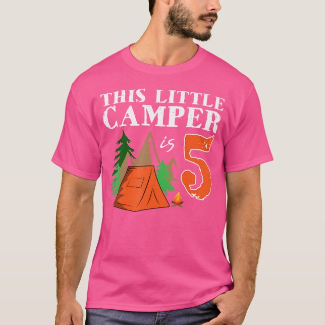 Birthday CampingThis Little Camper Is 5 T-Shirt (Front)