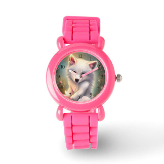 Birthday Candle Adorable White Baby Fox Watch