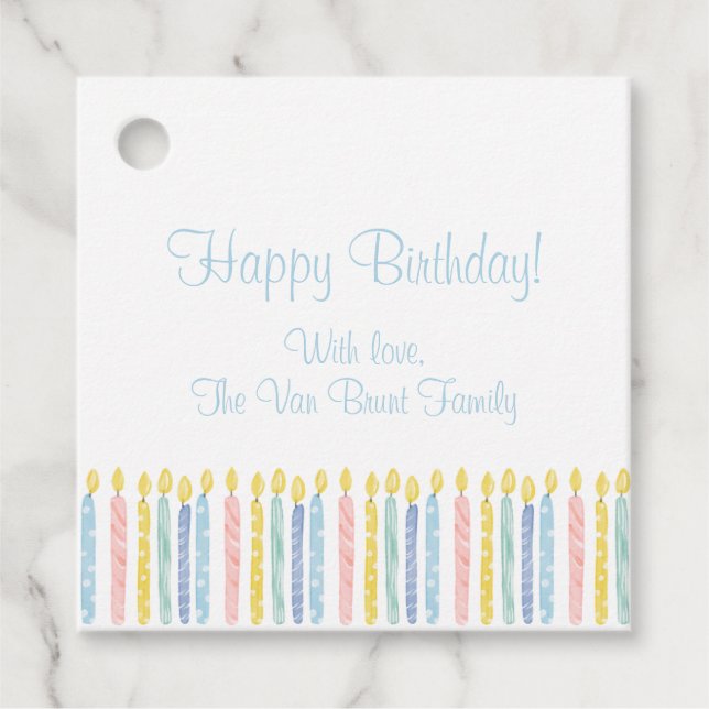Birthday Candle Gift Tag (Front)