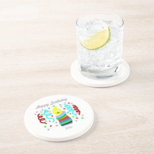 Birthday Candle Greetings Sandstone Coaster