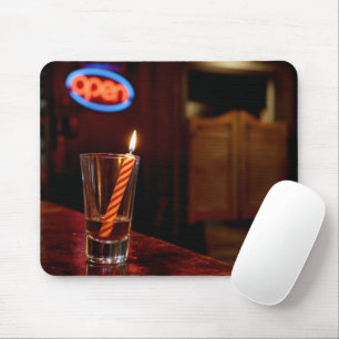 Birthday Candle in a Saloon Shot Glass  Mouse Mat