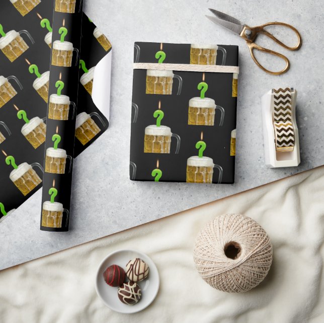 birthday candle in beer wrapping paper (Crafts)