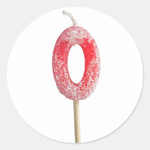 Birthday candle number 0 classic round sticker