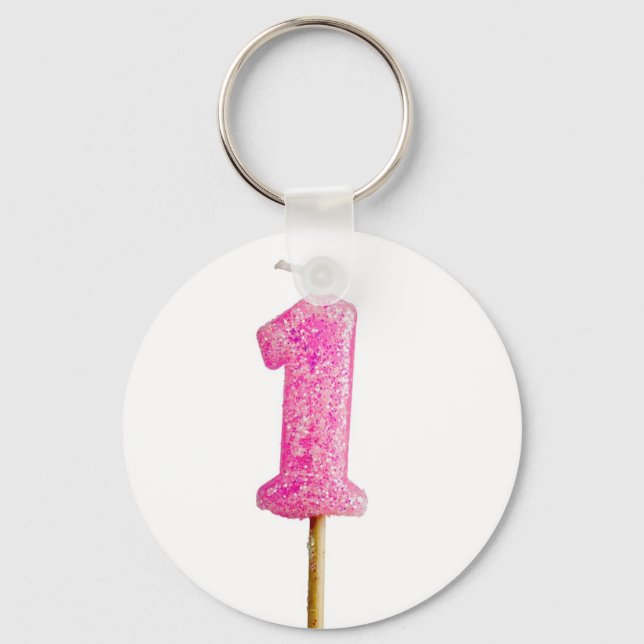 Birthday candle number 1 key ring (Front)