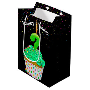 Birthday Candle Question Mark on Cupcake Medium Gift Bag