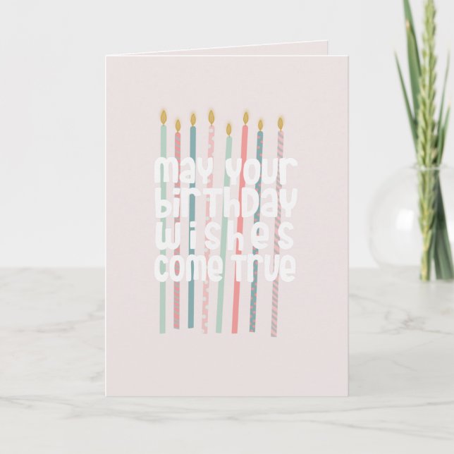Birthday candle wishes  card (Front)