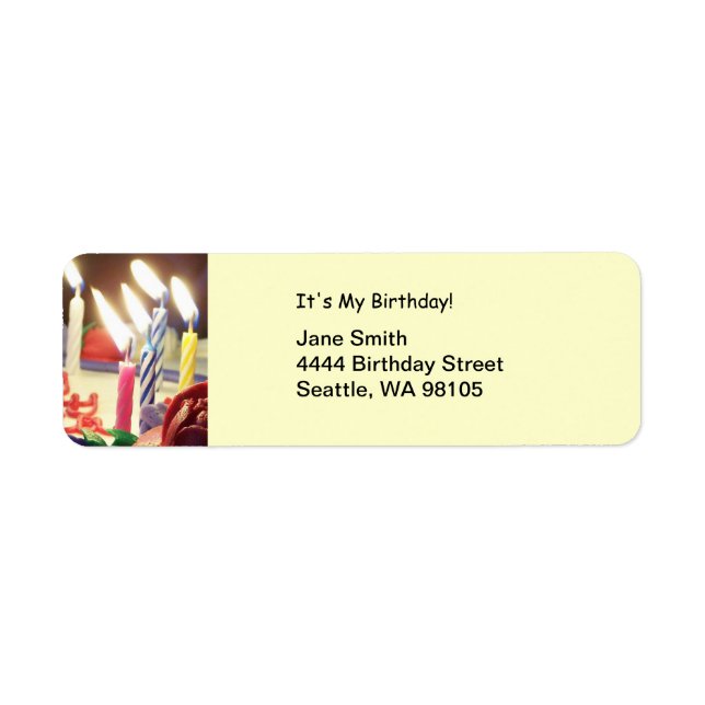 Birthday Candles Address Label (Front)