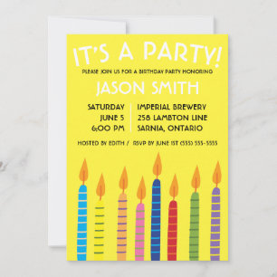 Birthday Candles Birthday Party Invitation