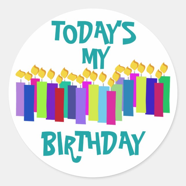 Birthday Candles Classic Round Sticker (Front)