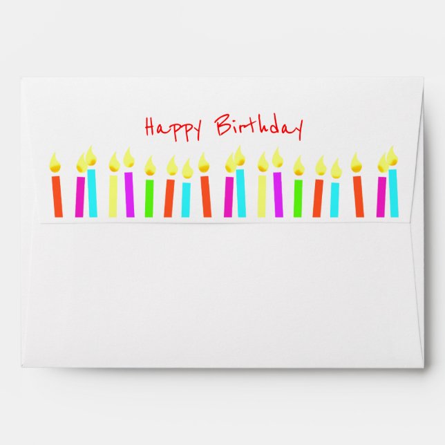 Birthday Candles Happy Birthday Envelope (Back (Top Flap))