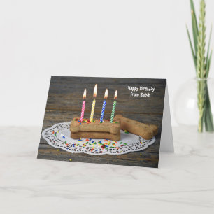Birthday Candles in Dog Bone Card