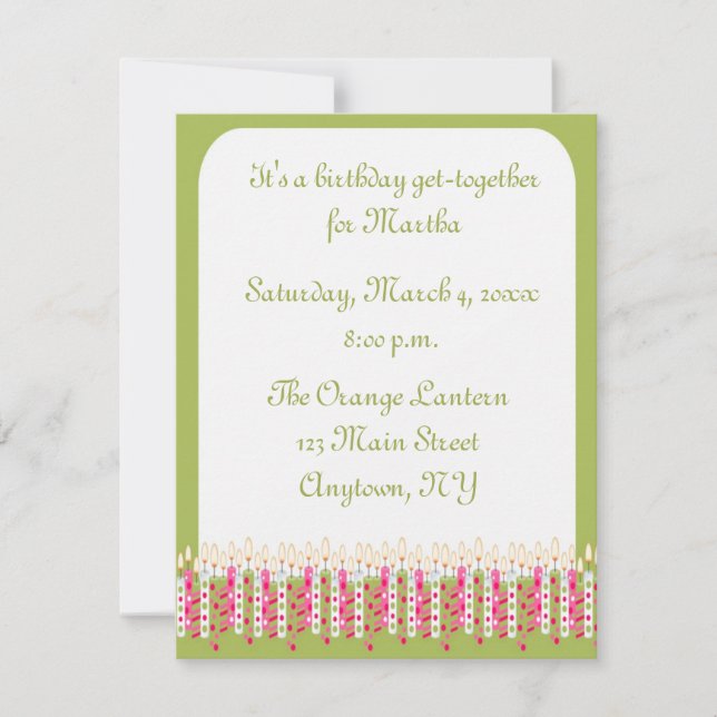Birthday Candles Invitation (Front)