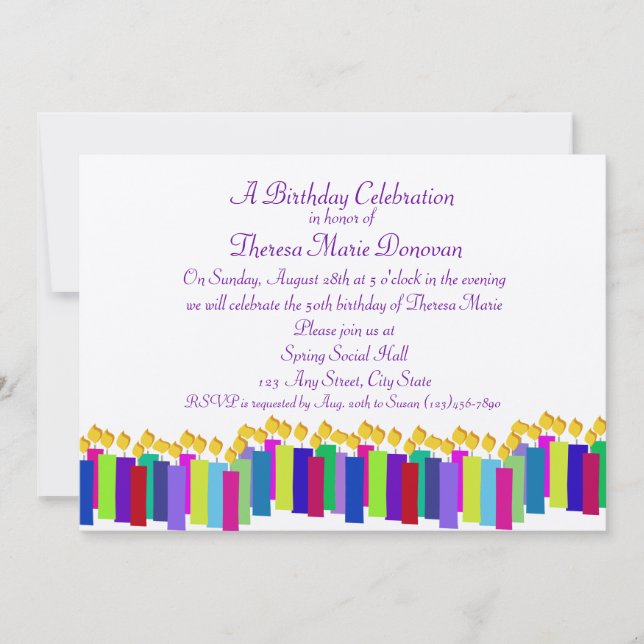 Birthday Candles Invitation (Front)
