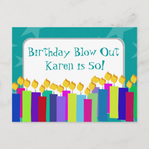 Birthday Candles Invitation Postcard