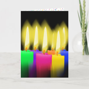 Birthday Candles On Black  Card