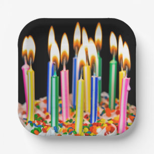 Birthday Candles On Cake Paper Plate