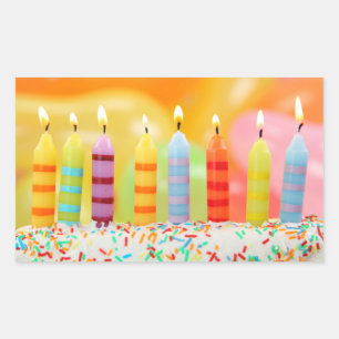 Birthday Candles Rectangular Sticker
