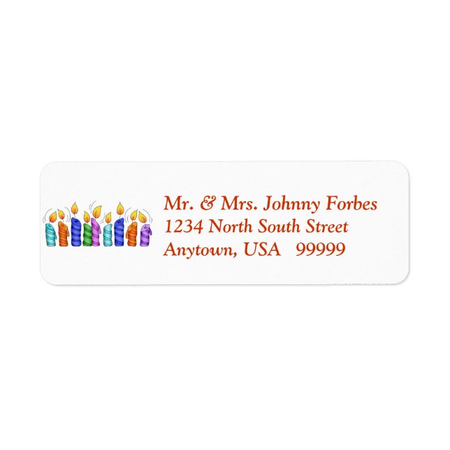Birthday Candles Return Address Labels (Front)